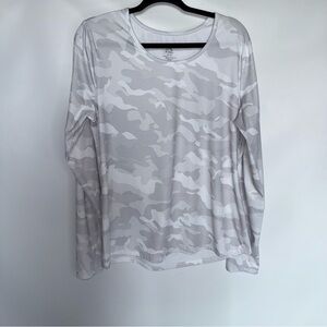 RBX Gray White Camo Long Sleeve Athletic Tee thumb holes size X-large TG